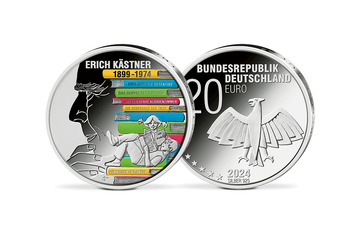 20-Euro-Silbermünze – 125. Geburtstag Erich Kästner in PP 20-Euro-Silbermünze – 125. Geburtstag Erich Kästner in PP