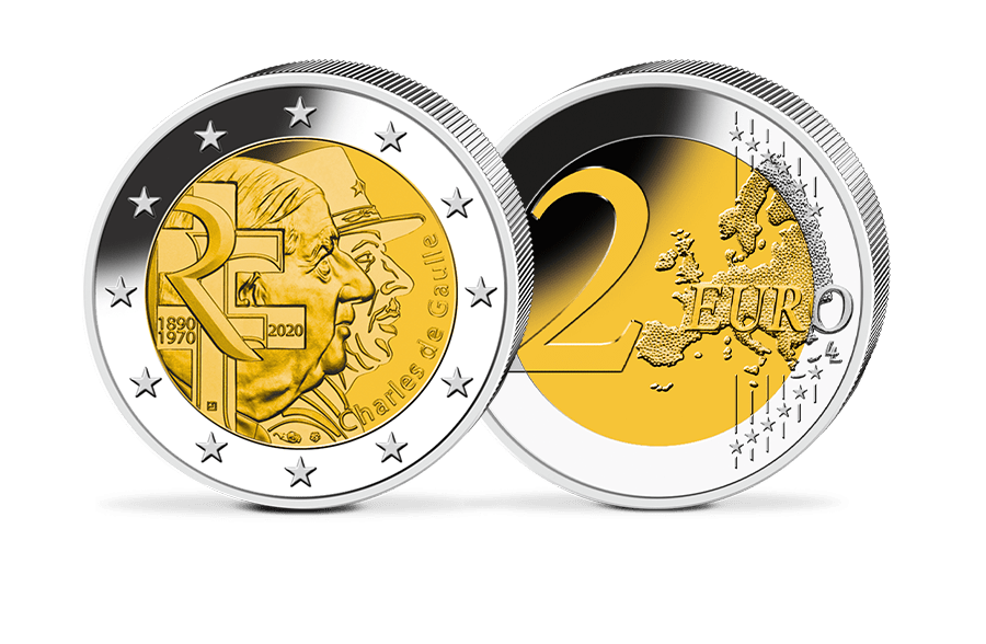 2-Euro-Gedenkmünze - Frankreich 2020 - Charles de Gaulle 2-Euro-Gedenkmünze - Frankreich 2020 - Charles de Gaulle