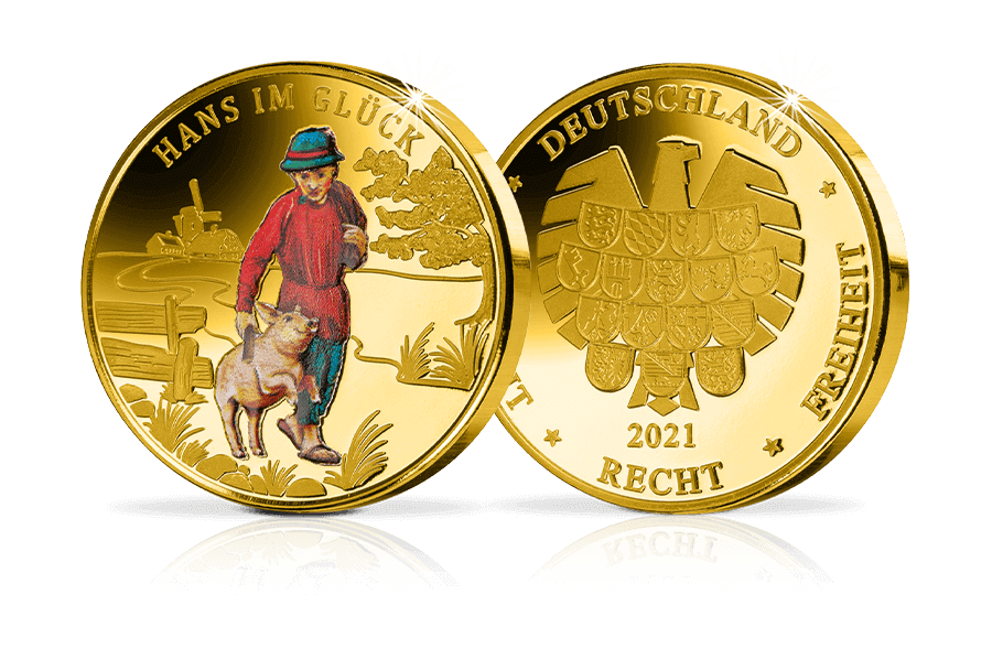 Piedfort-Gedenkprägung Hans im Glück