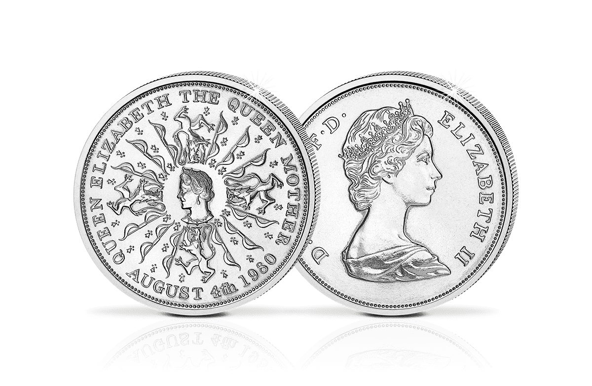 Crown-Size-Münze UK 1980 - Queen Mother