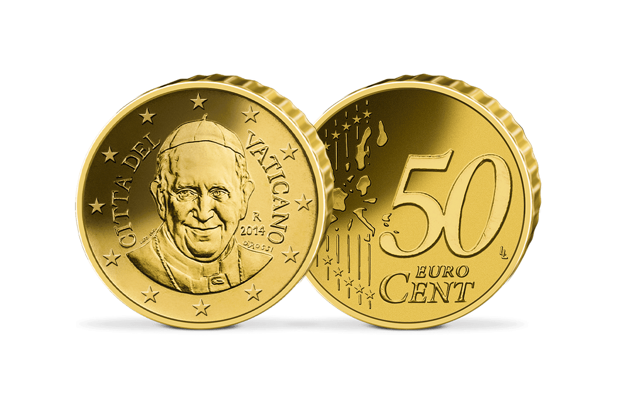 50-Cent-Münze Vatikan Papst Franziskus 50-Cent-Münze Vatikan Papst Franziskus